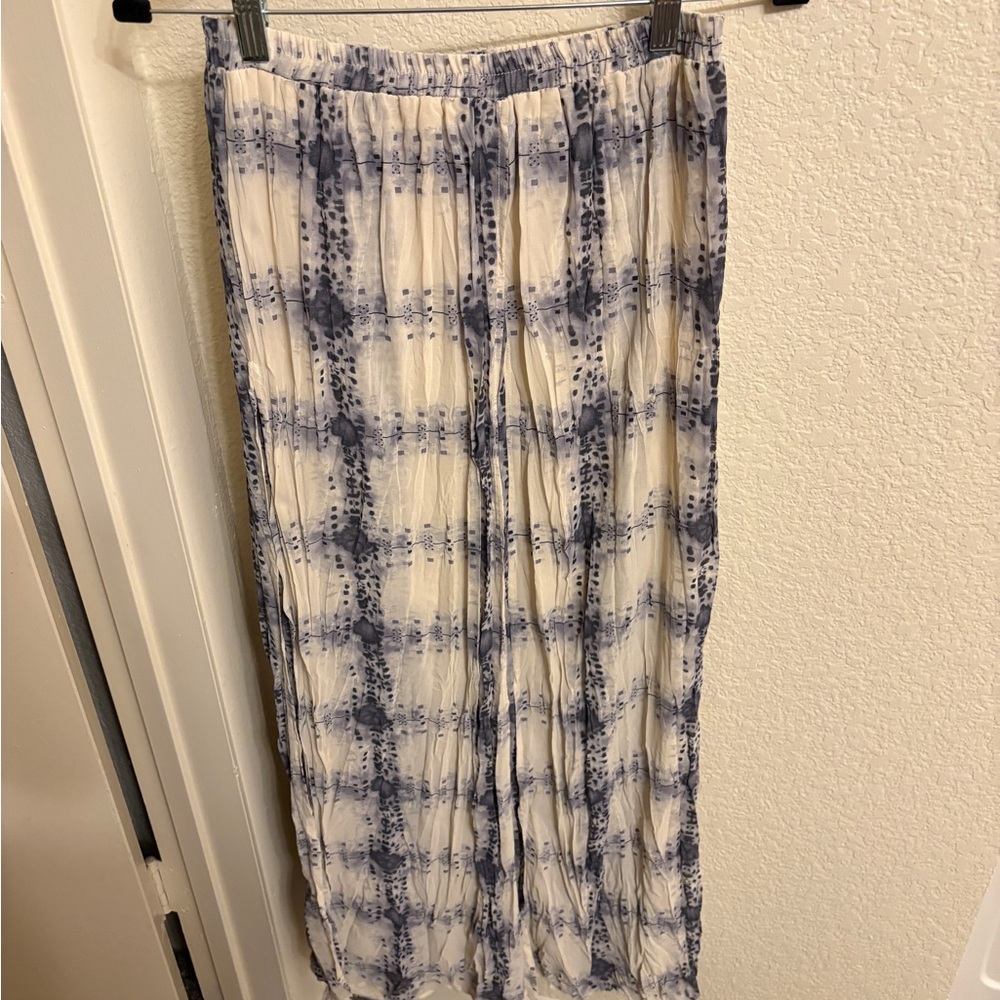 Blue and White Tie-Dye Maxi Skirt